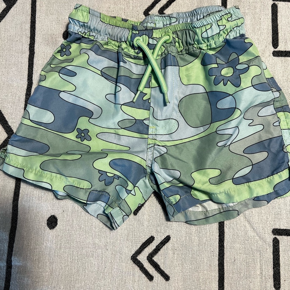 Cotton On Kids Swim Trunks - Blue and Green Camo